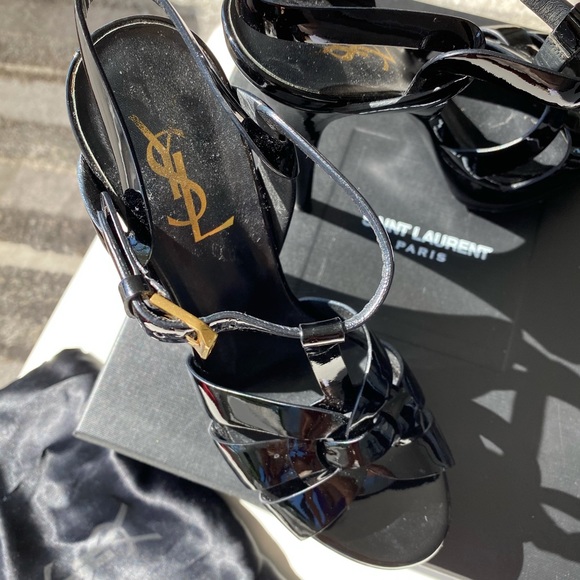 Saint Laurent TRIBUTE PLATFORM SANDALS PATENT US 6 - Picture 9 of 16